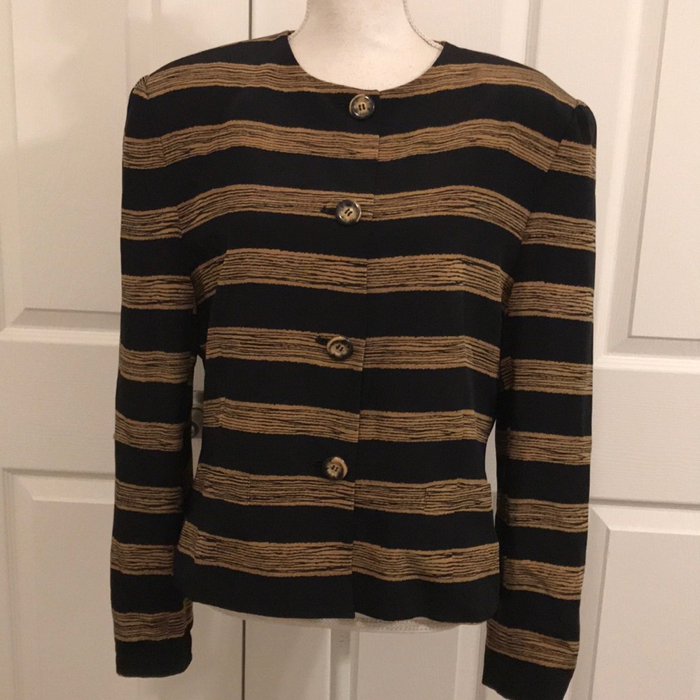 Jones New York suit blazer black & gold. Size 12